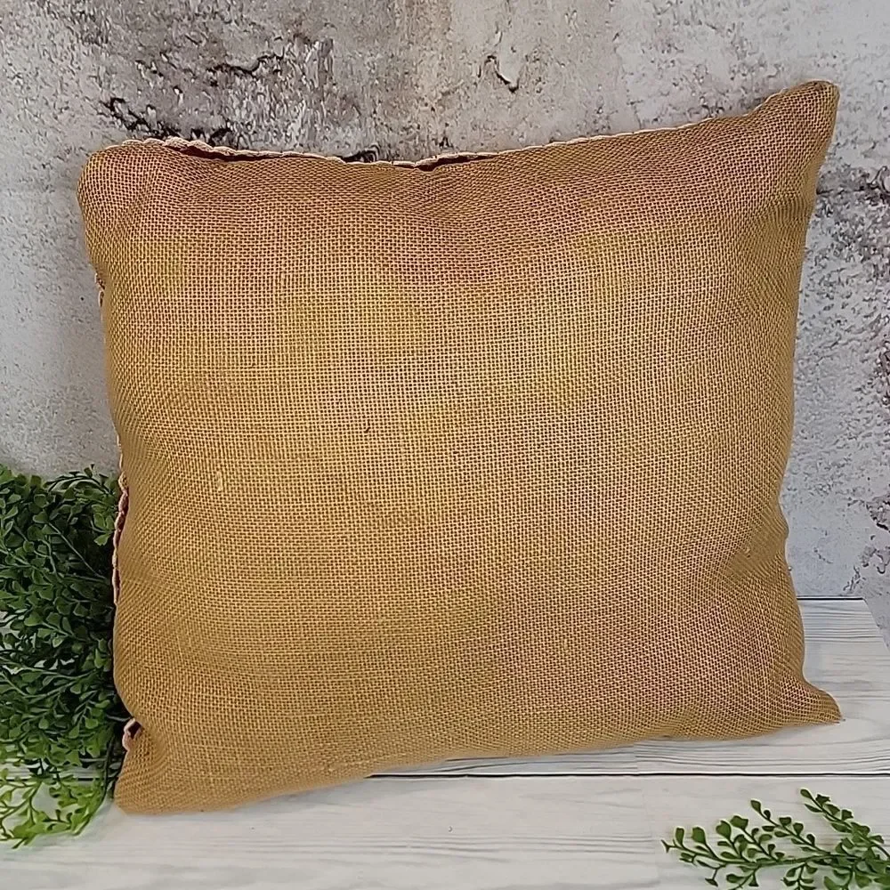 Handcrafted Red and Cream Crochet Pillow